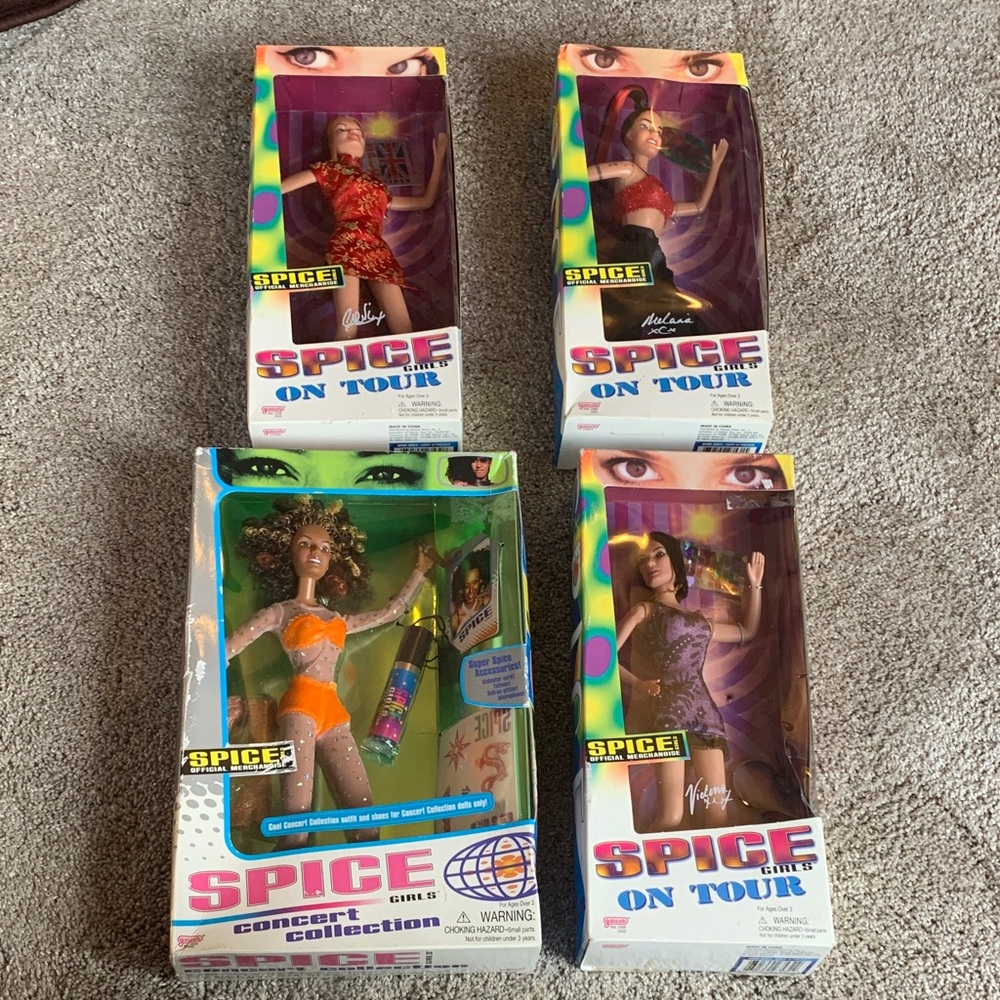Spice Girls 4 Vintage Concert Dolls in Boxes (1998) Mel Victoria Geri & Melanie